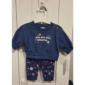 Baby cat & jack size 0-3 months you are my universe 2 piece set